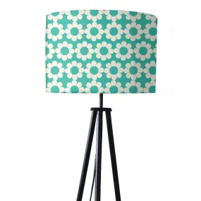 Metal Tripod Standing Floor Lamp for Bedside Light- Teal Patterns