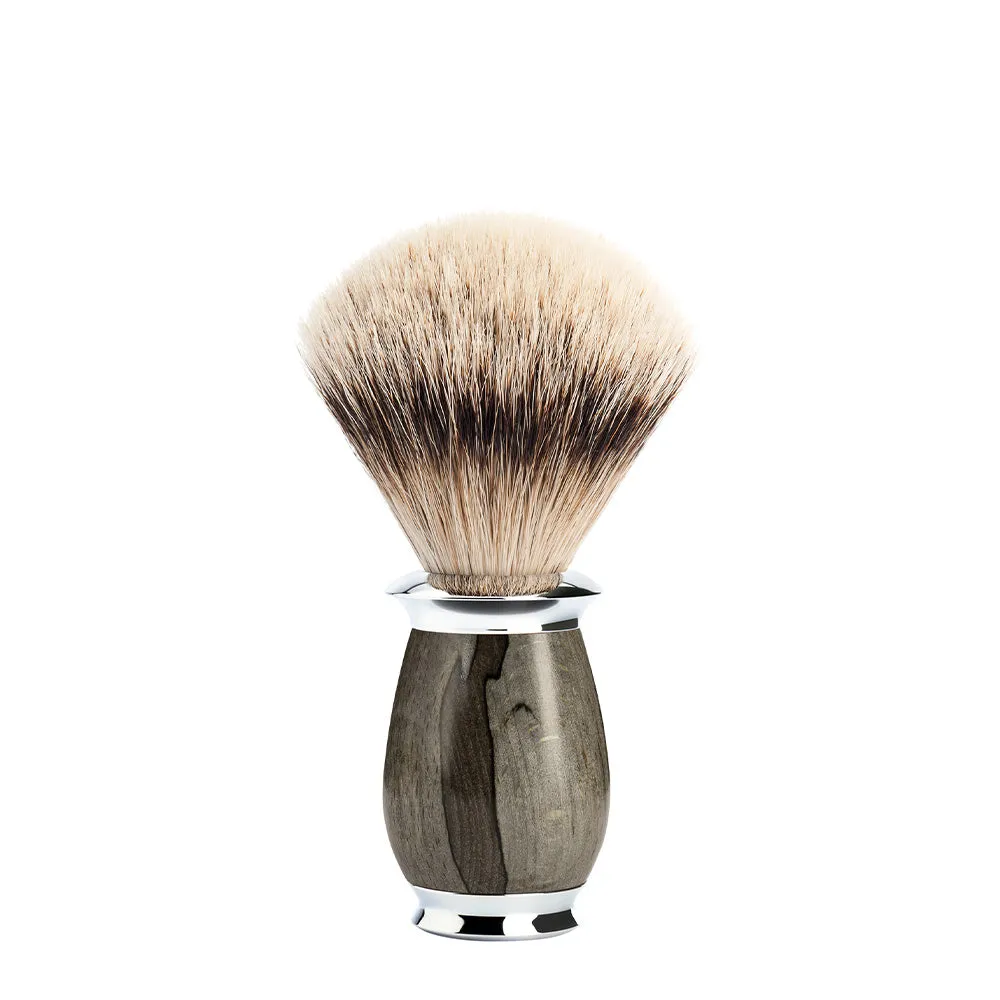 MÜHLE PURIST Grained Beech Silvertip Badger Brush and Safety Razor Shaving Set