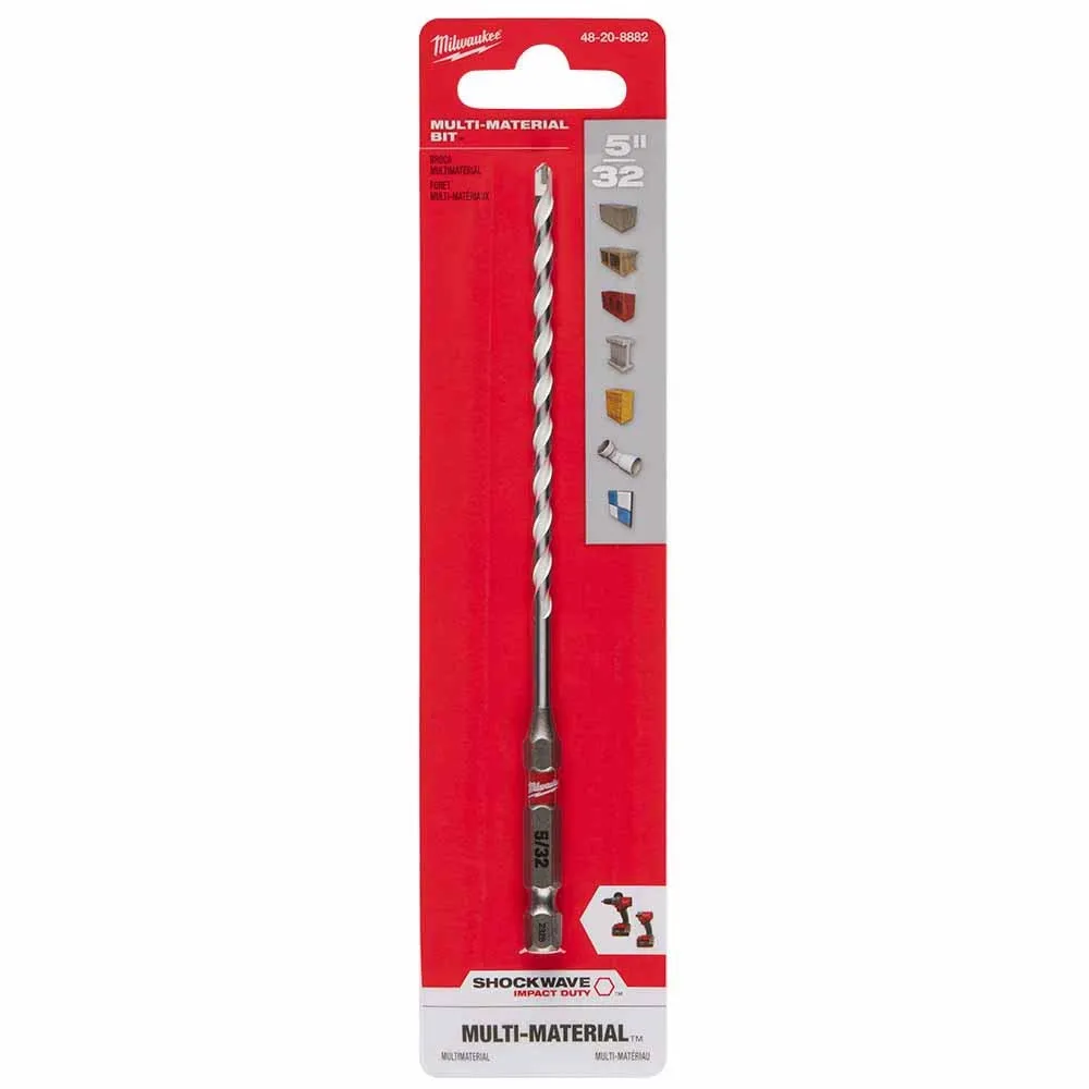 Milwaukee 48-20-8882 5/32" x 4" x 6" SHOCKWAVE Impact Duty Carbide Multi-Material Drill Bit