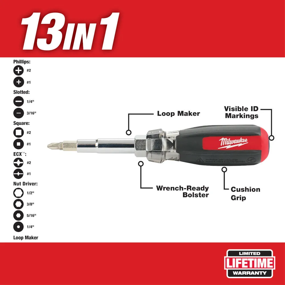 Milwaukee 48-22-2880 13-in-1 Cushion-Grip Screwdriver with ECX