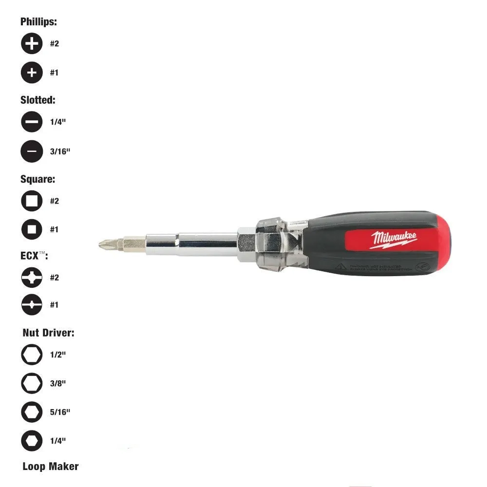 Milwaukee 48-22-2880 13-in-1 Cushion-Grip Screwdriver with ECX