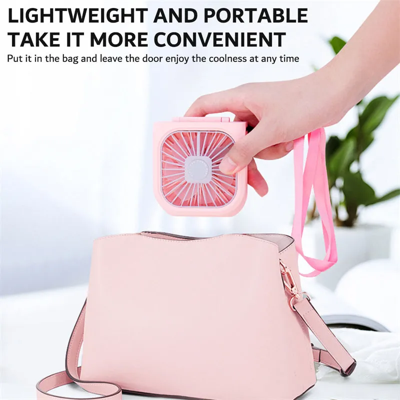 Mini Fan & Power Bank In 1 Handheld Foldable Fan