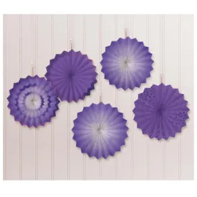 Mini Fan Decoration 5 Per Package - New Purple