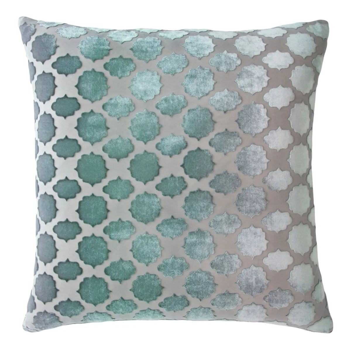 Mod Fretwork Jade Velvet Pillows by Kevin O'Brien Studio