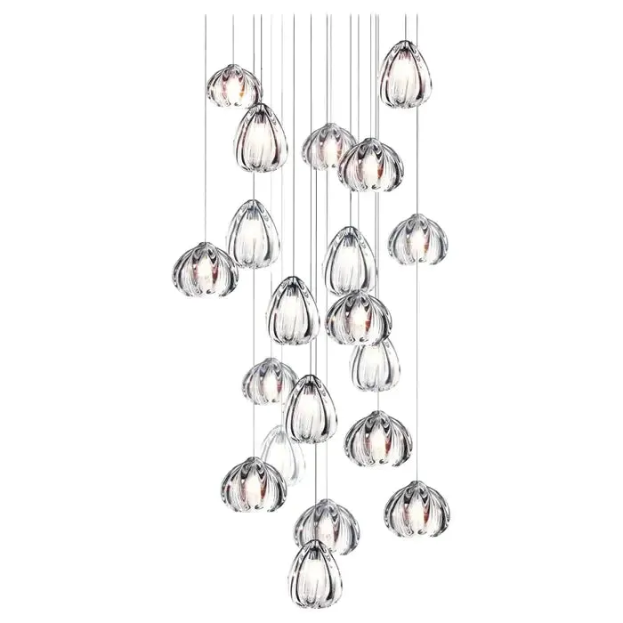 Modern Nordic Style Hand Blown Glass Pendant Crystal Chandelier For Dining Room/Living Room/Stairwell