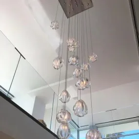 Modern Nordic Style Hand Blown Glass Pendant Crystal Chandelier For Dining Room/Living Room/Stairwell