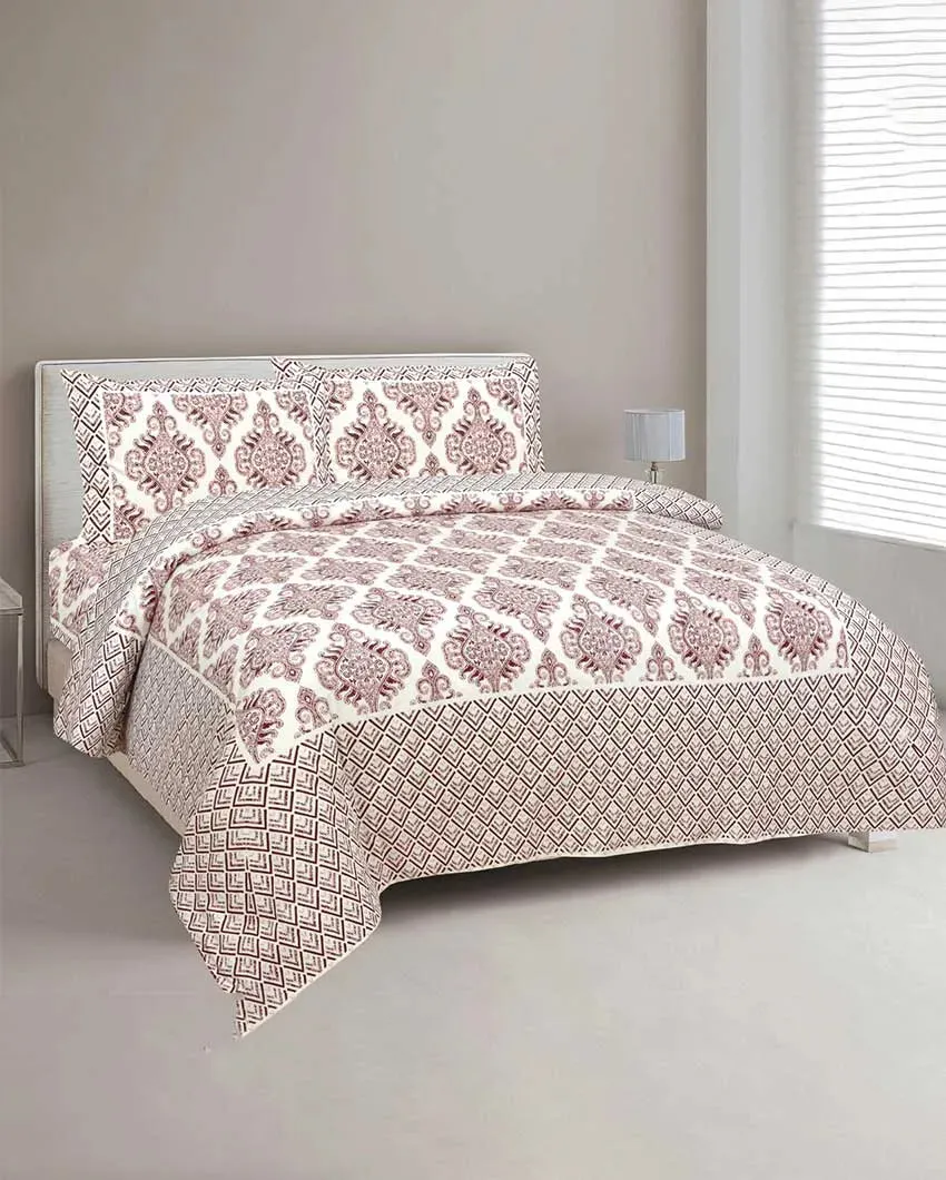 Monarda Sanganeri Cotton Flat Bedding Set | Multiple Colors | Double Size | 93 x 108 inches