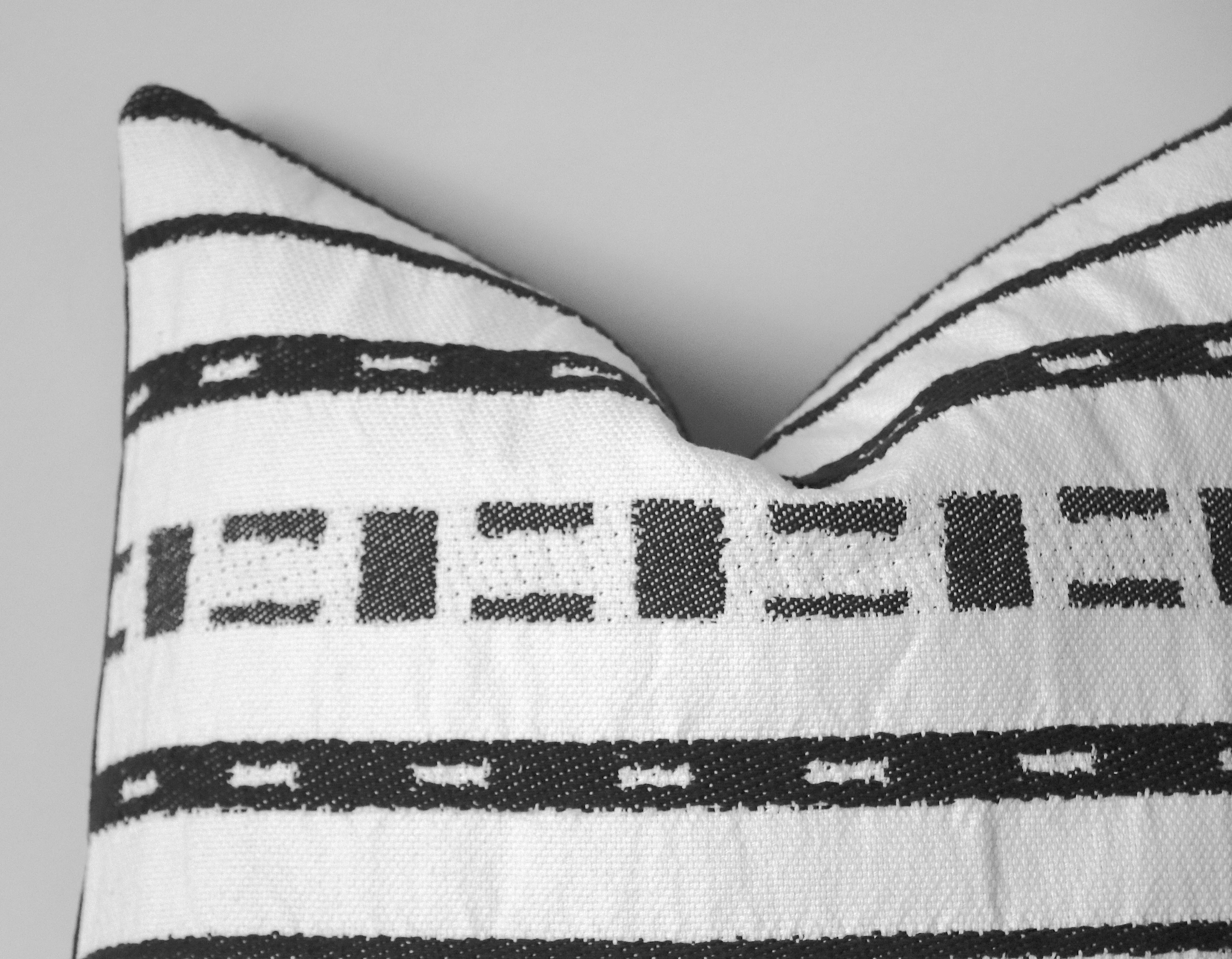 Mudcloth Pillow Cover / Ivory & Black / Mudcloth Decorative Throw Pillow