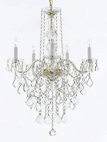 Murano Venetian Style All-Crystal Chandelier Lighting H30" X W24" - G46-Cg/3/384/5