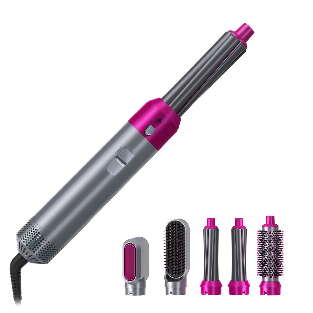 NEW 5 in 1 Interchangeable Hot Air Brush & Hair Dryer