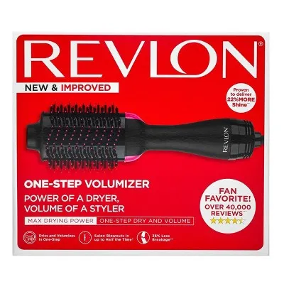 New - Revlon Salon One-Step Hair Dryer and Volumizer Hot Air Brush - Black