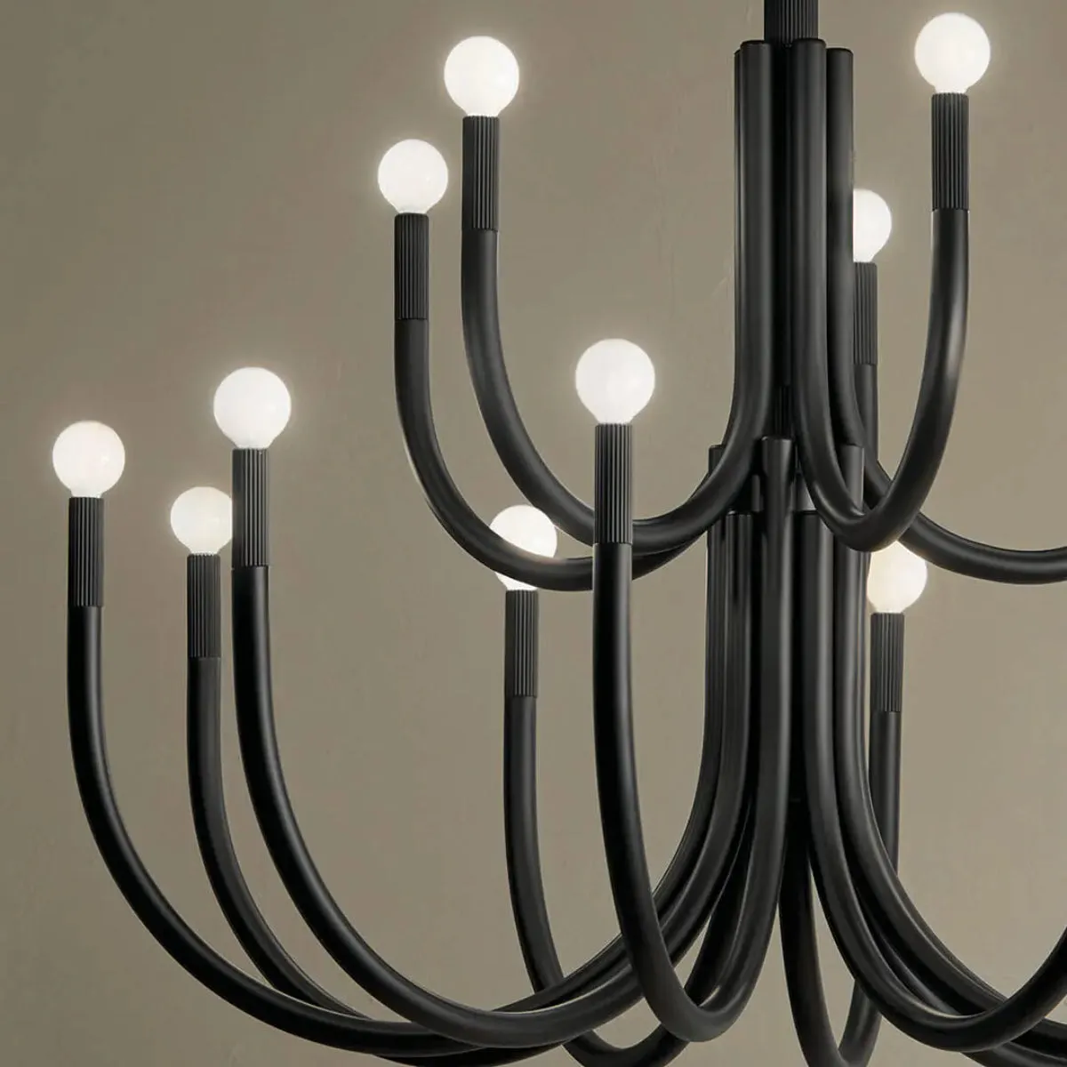 Odensa 40 in. 15 Lights Chandelier Black Finish