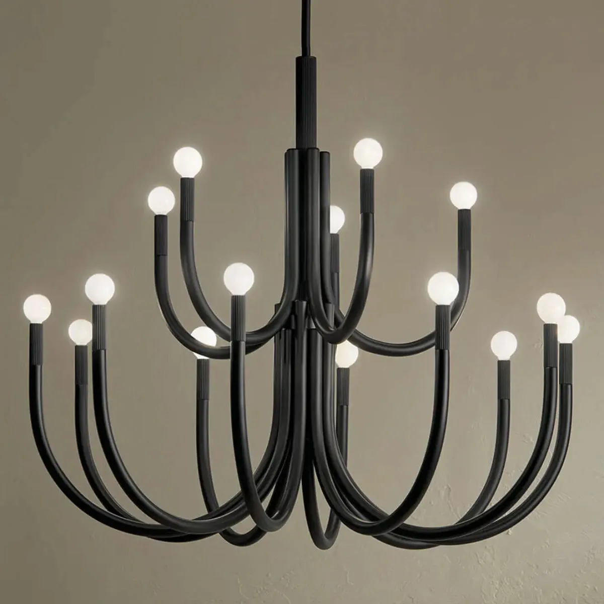 Odensa 40 in. 15 Lights Chandelier Black Finish