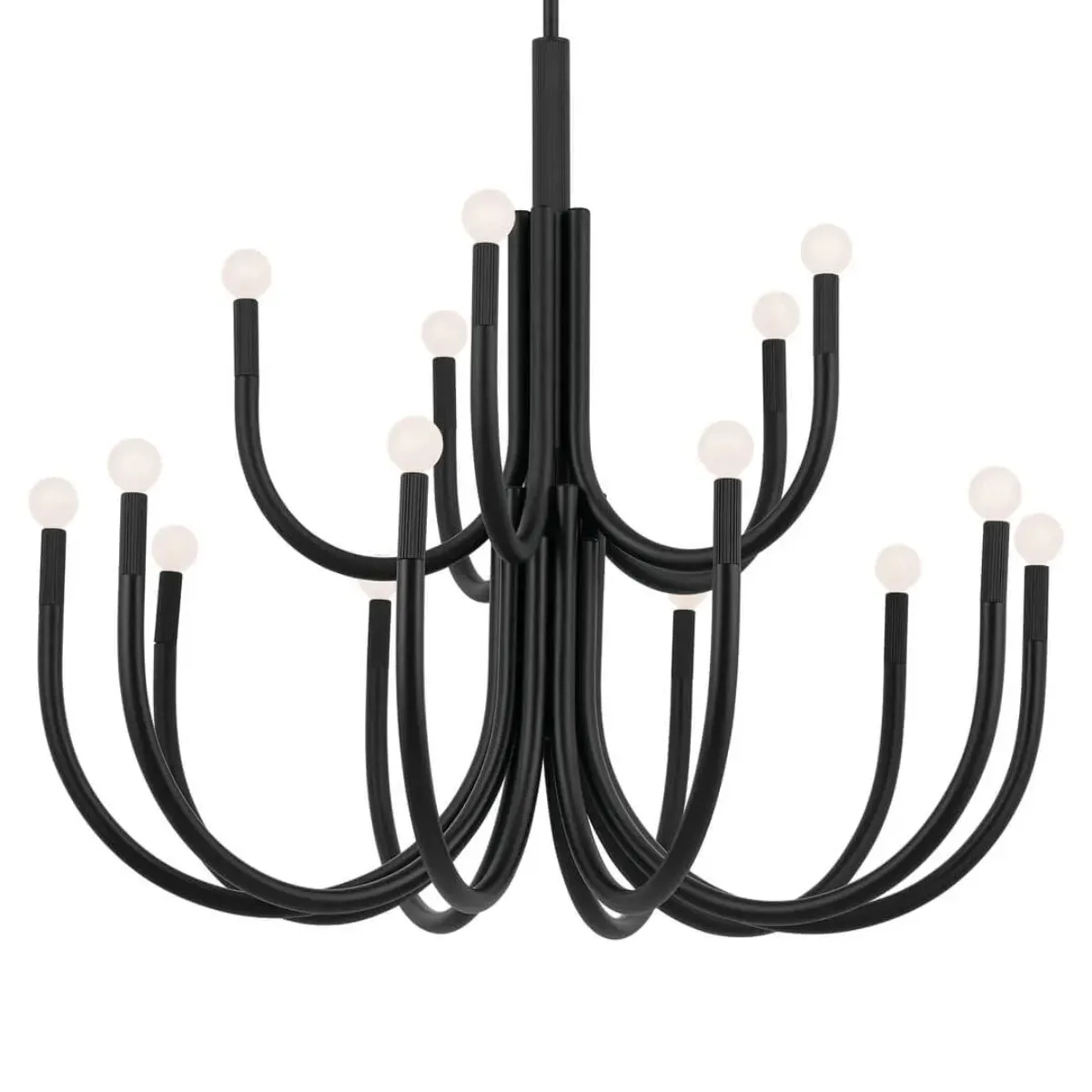 Odensa 40 in. 15 Lights Chandelier Black Finish