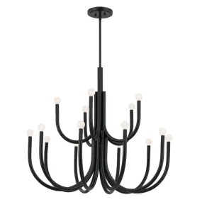 Odensa 40 in. 15 Lights Chandelier Black Finish