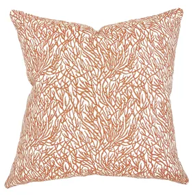 Orange Contemporary Coral Reef Throw Pillow Cover 20x20