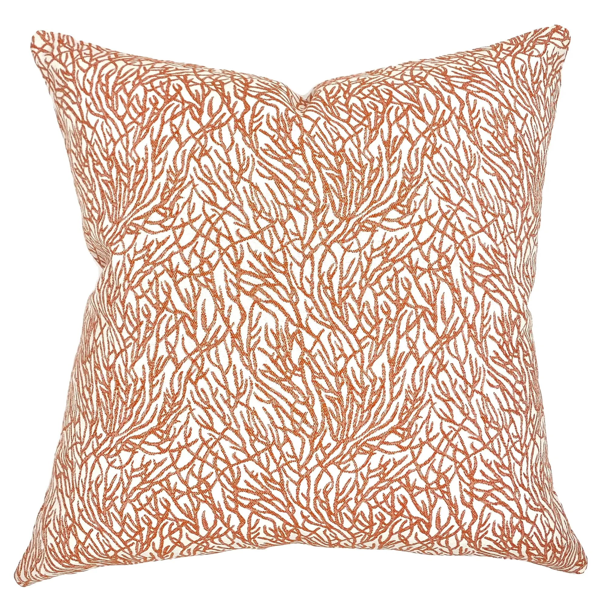 Orange Contemporary Coral Reef Throw Pillow Cover 20x20