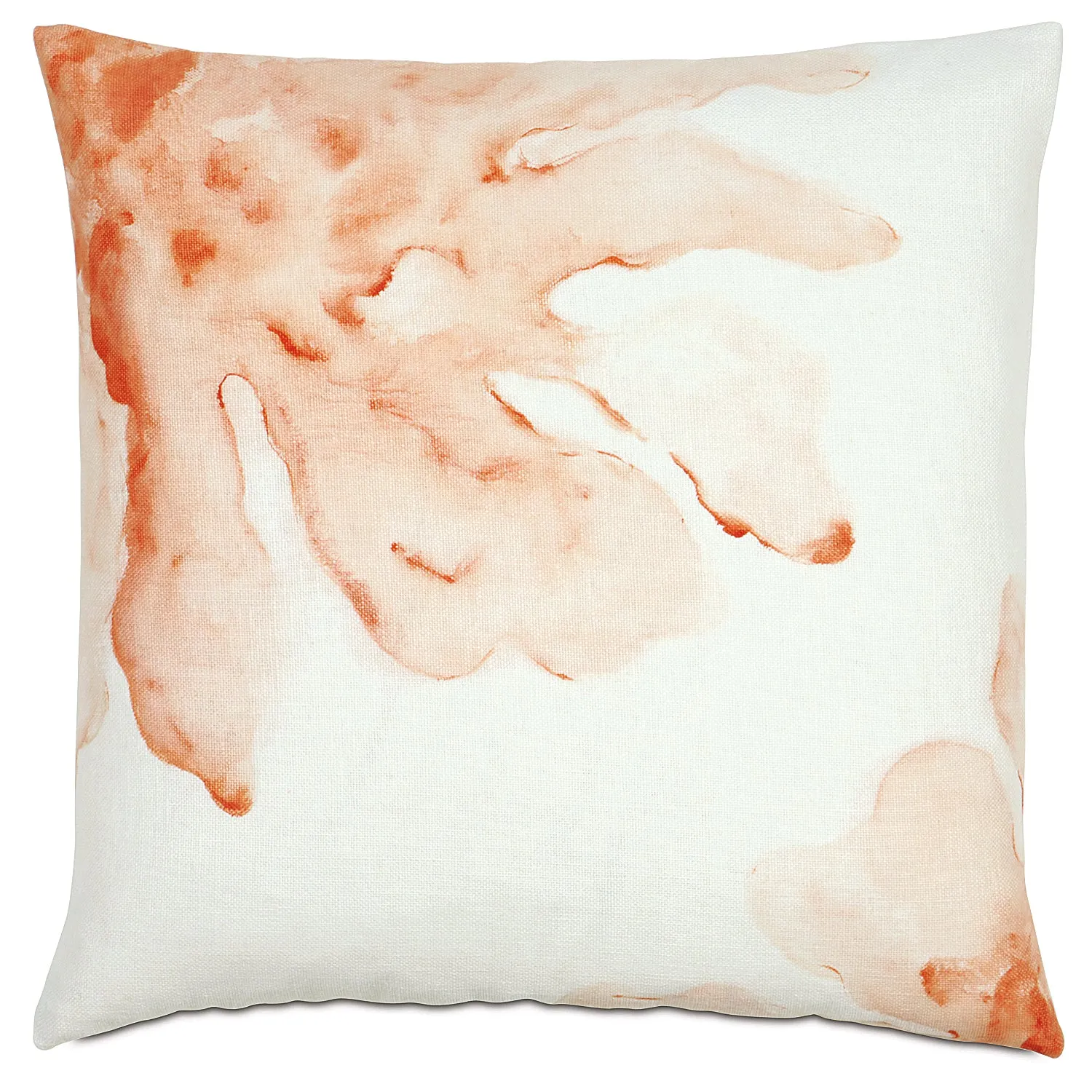 Orange Hand-Painted Floral Hibiscus Throw Pillow Cover 20x20