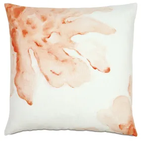 Orange Hand-Painted Floral Hibiscus Throw Pillow Cover 20x20