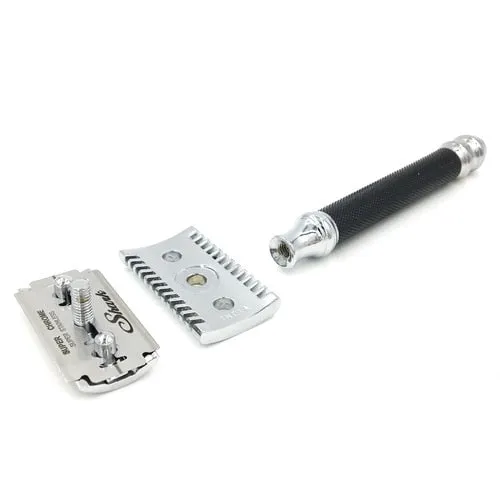 Parker - 26C Open Comb Black Handle Safety Razor