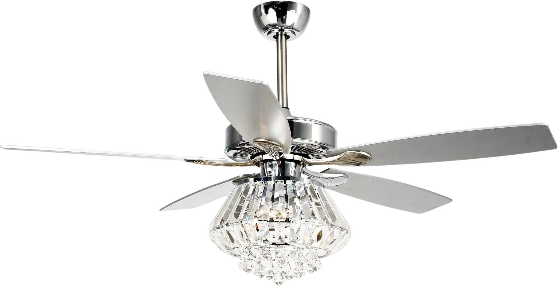 Parrot Uncle 52" Kerala Crystal Ceiling Fan with Lighting and Remote Control New