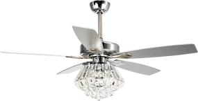 Parrot Uncle 52" Kerala Crystal Ceiling Fan with Lighting and Remote Control New