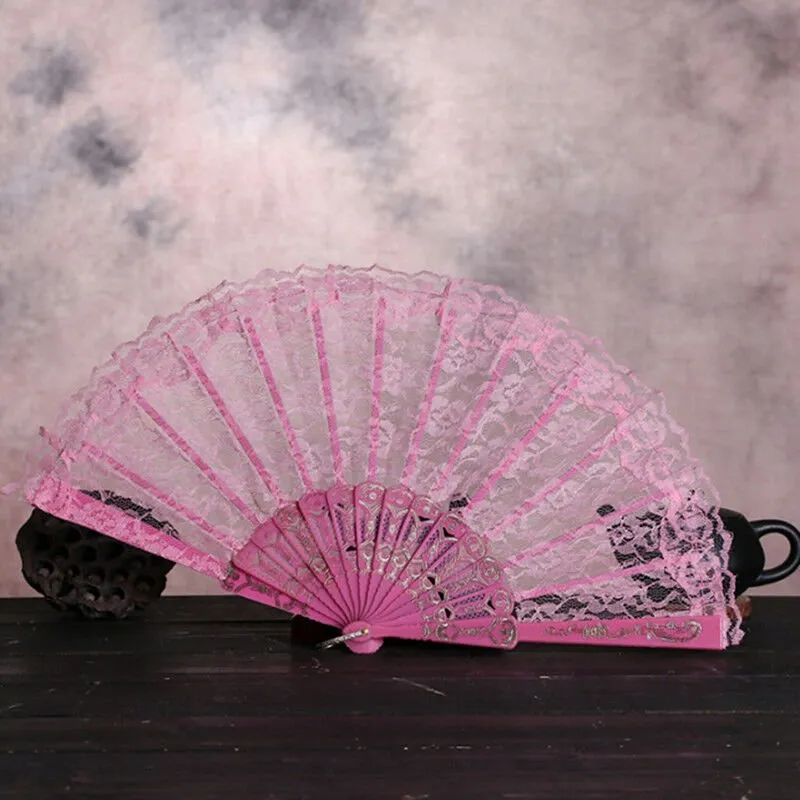 Party Lace Fan - Light Pink