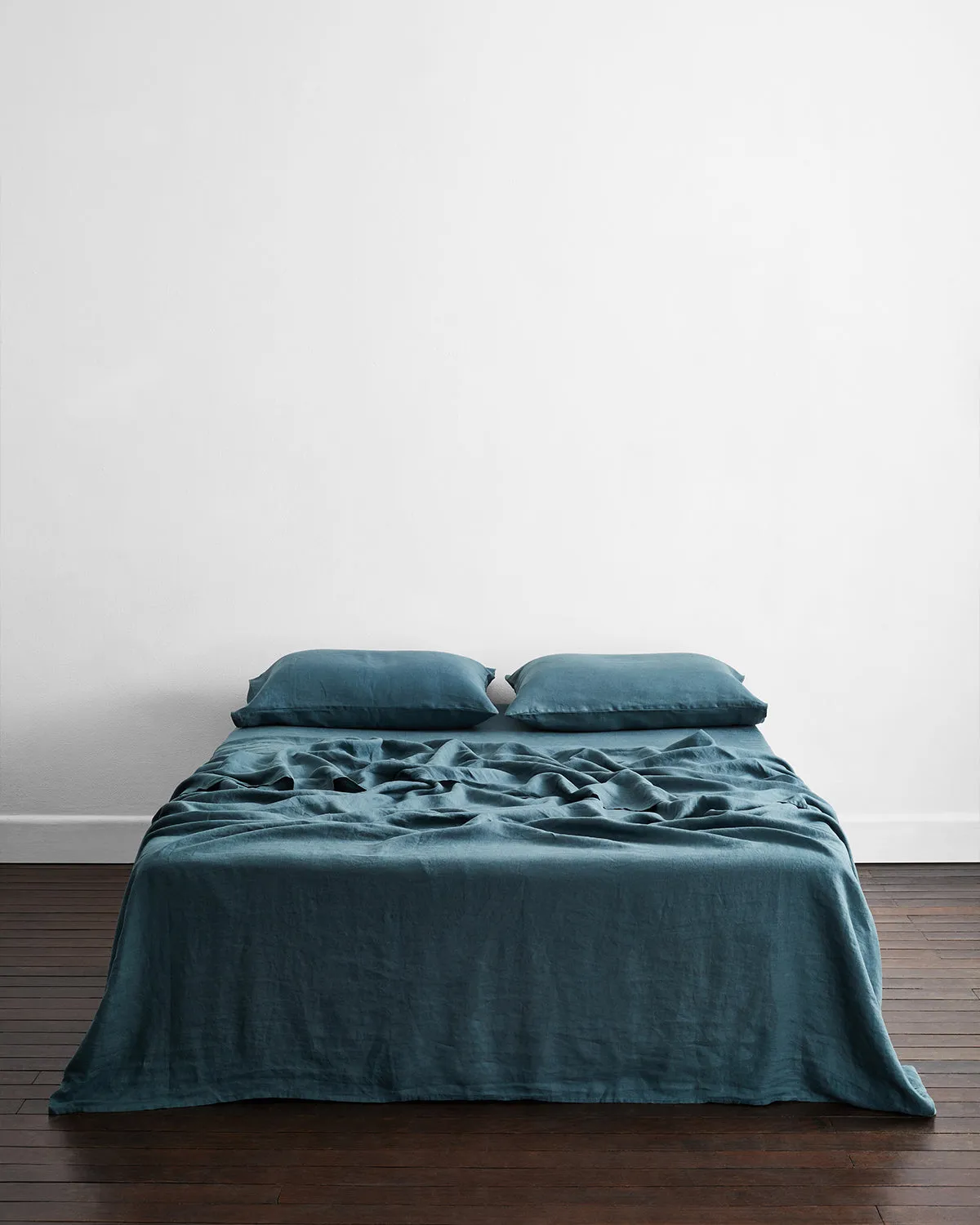 Petrol 100% Flax Linen King Pillowcases (Set of Two)