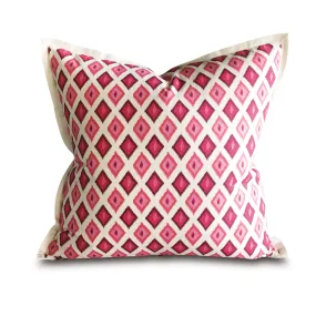 Pink Ikat Diamond Trellis Euro Sham 27x27