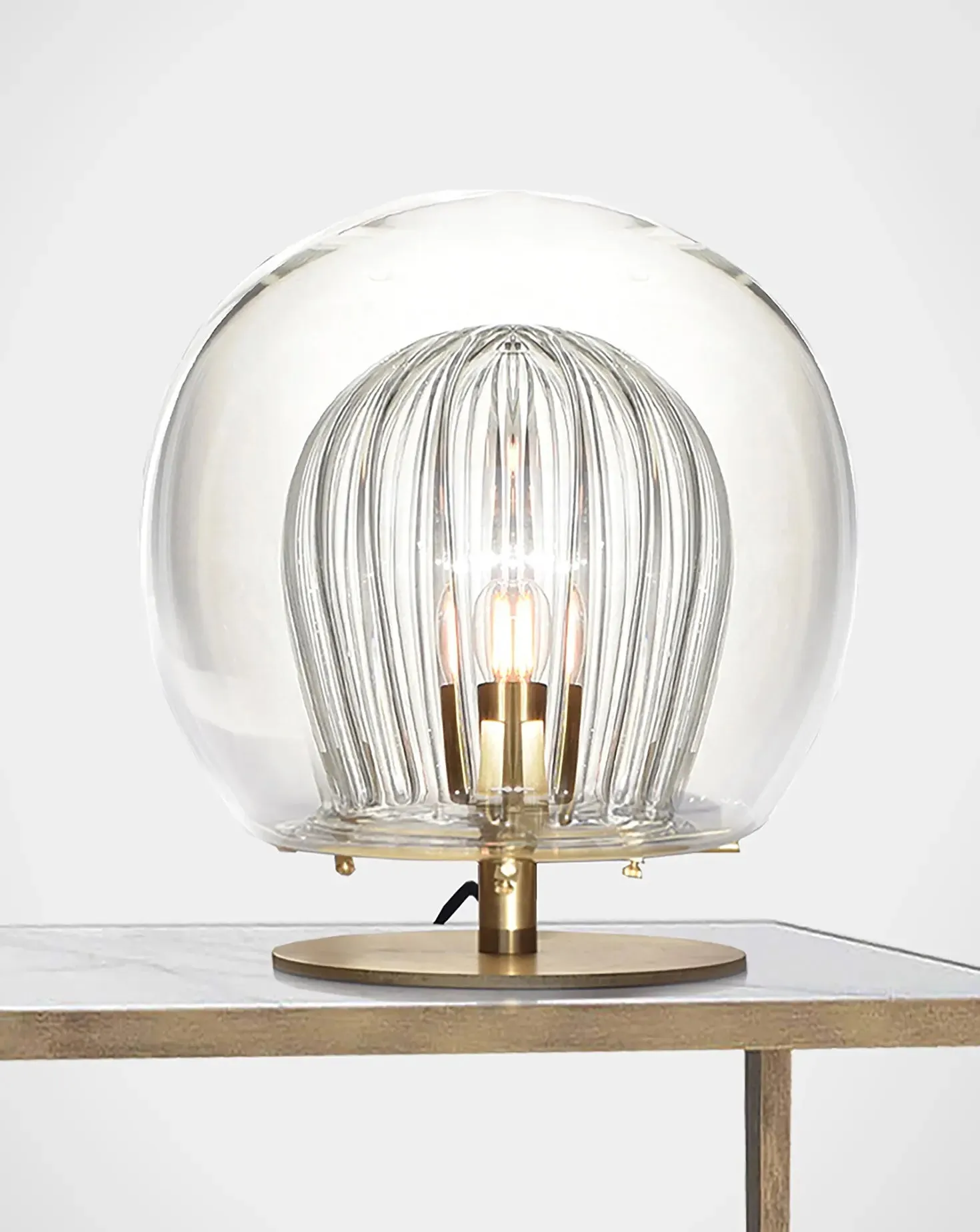 Pleated Crystal Table Lamp