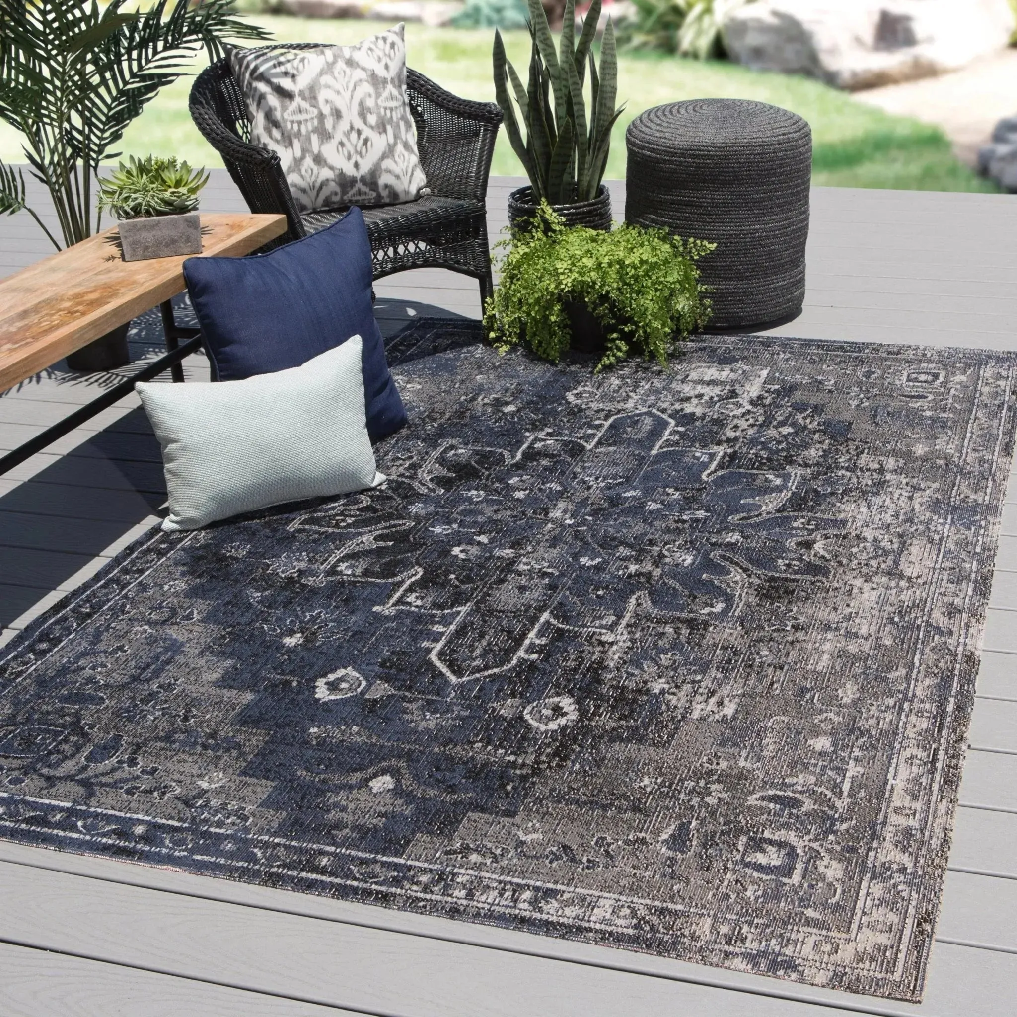 Polaris POL09 Blue/Black Rug