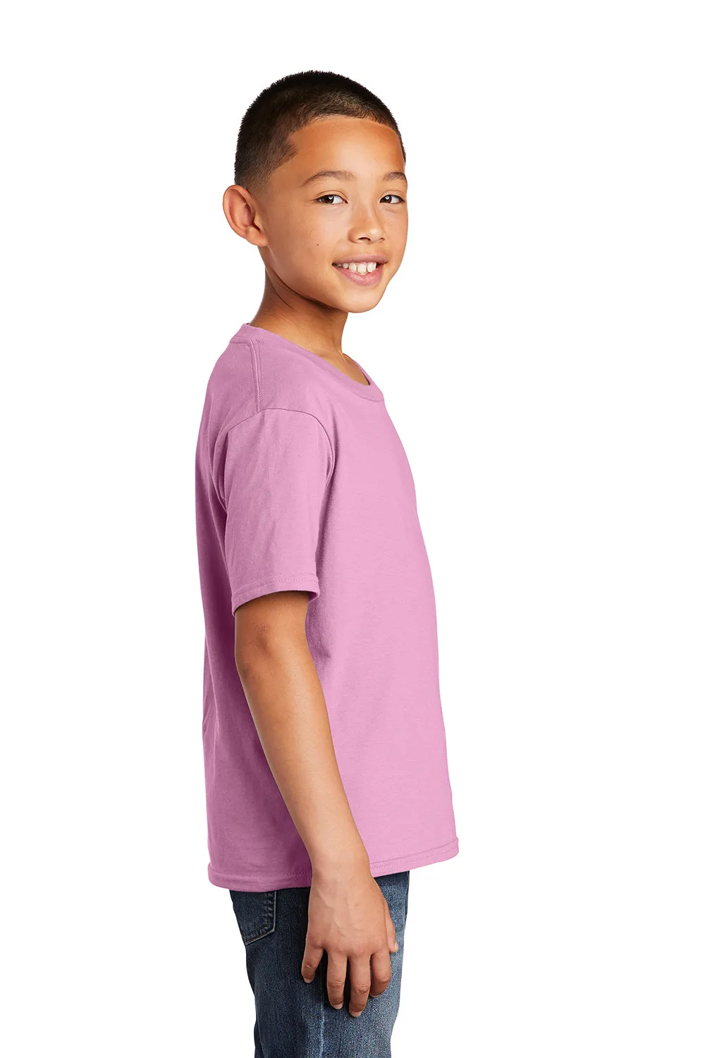 Port & Company Youth Fan Favorite Short Sleeve Crewneck T-Shirt - Candy Pink