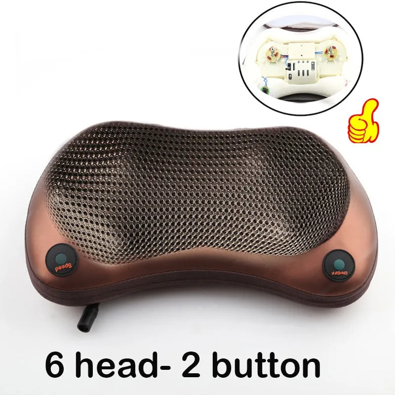 Portable Heated Deluxe Shiatsu Massage Pillow | Ultimate Relaxation and Muscle Relief