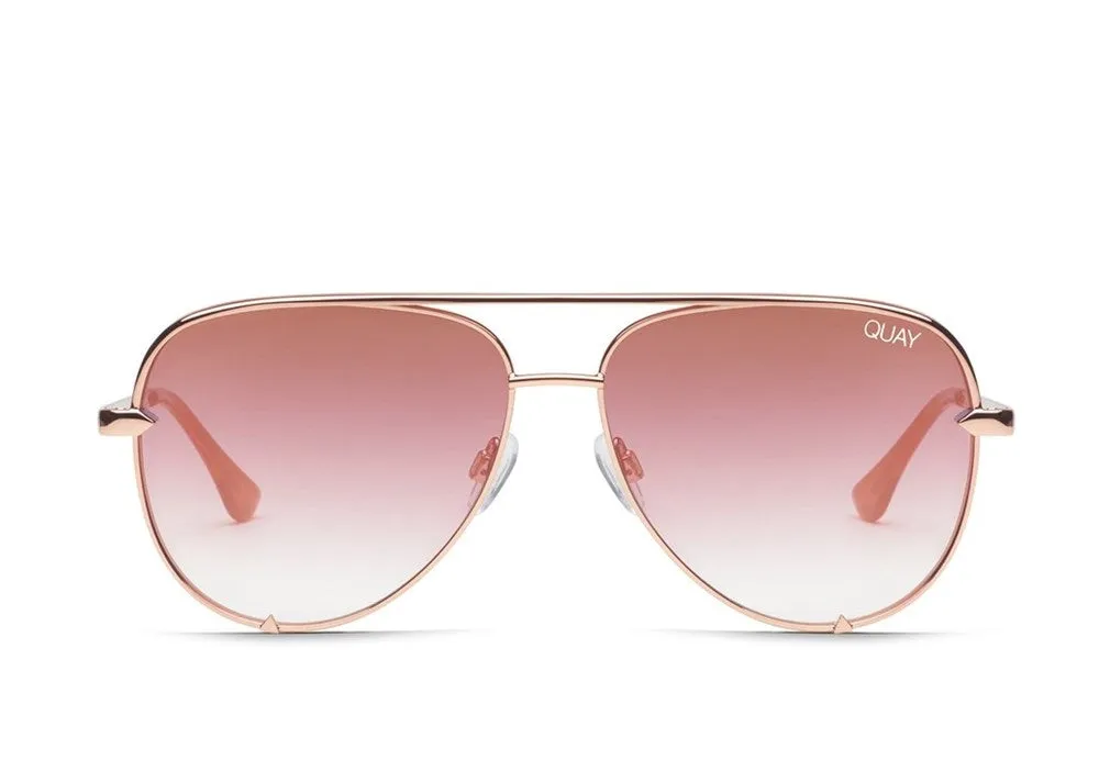 Quay High Key Sunglasses Rose Copper Fade Lens