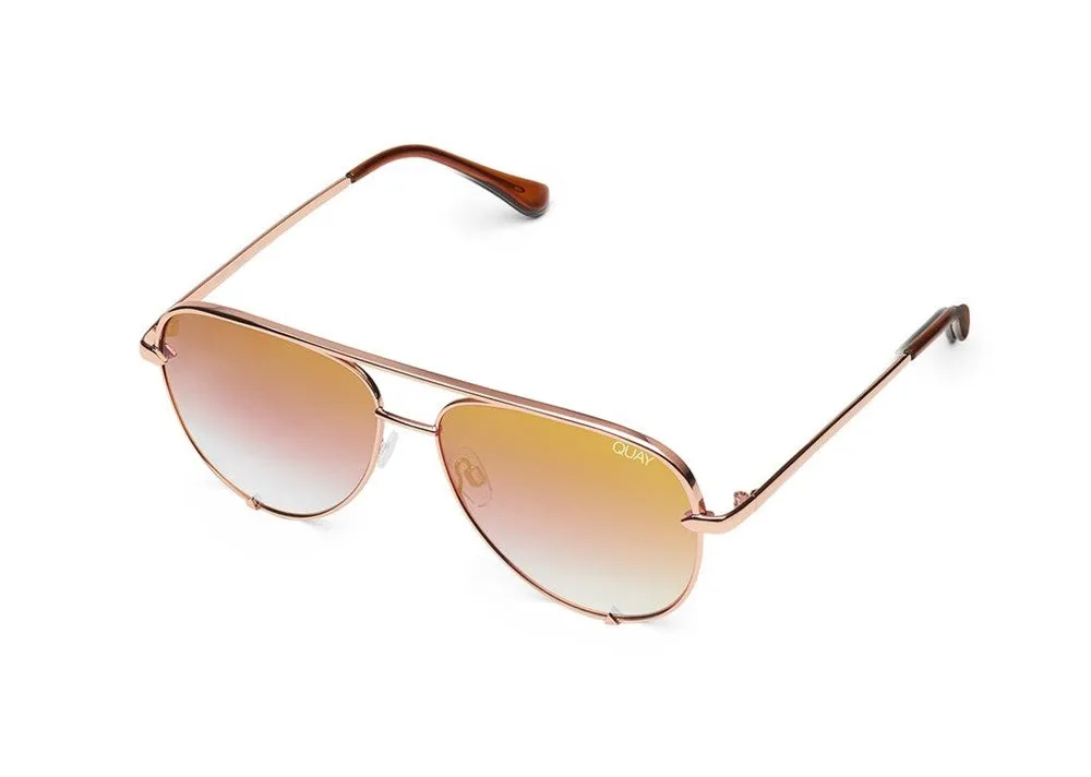 Quay High Key Sunglasses Rose Copper Fade Lens