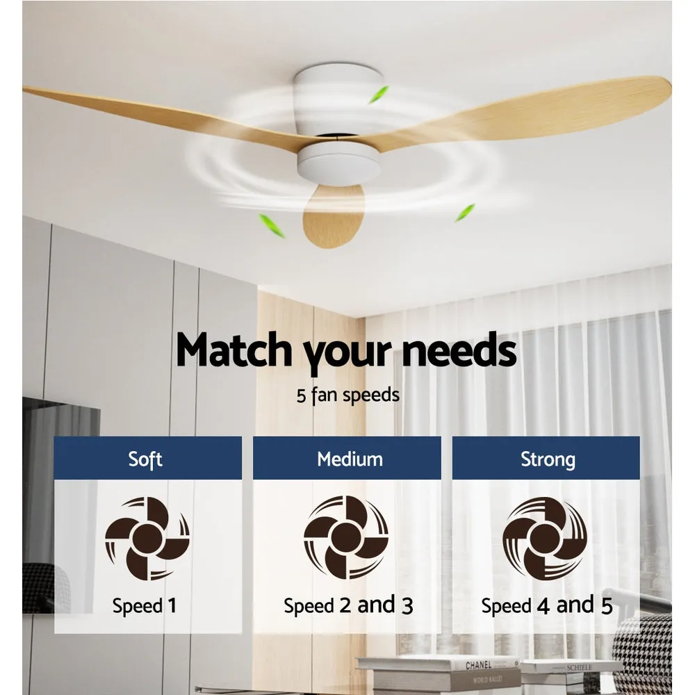 Quiet 52'' Ceiling Fan w/LED Light & Remote Control - Devanti