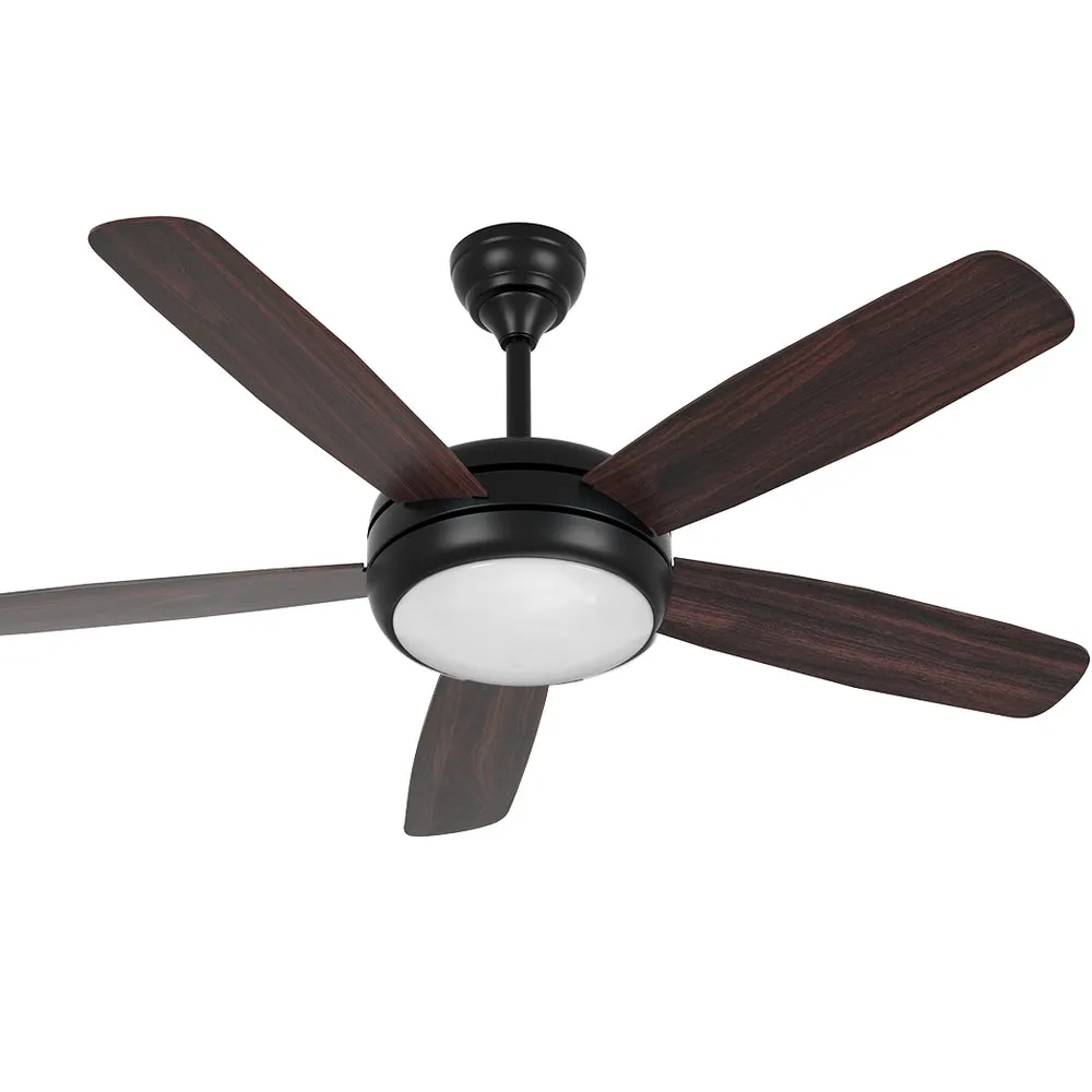 Quiet 52" Ceiling Fan w/Remote, LED Light, 3 Speeds - Devanti