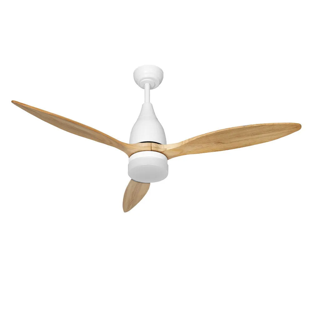 Quiet 52" Wood Blade Ceiling Fan w/LED Light & Timer Devanti