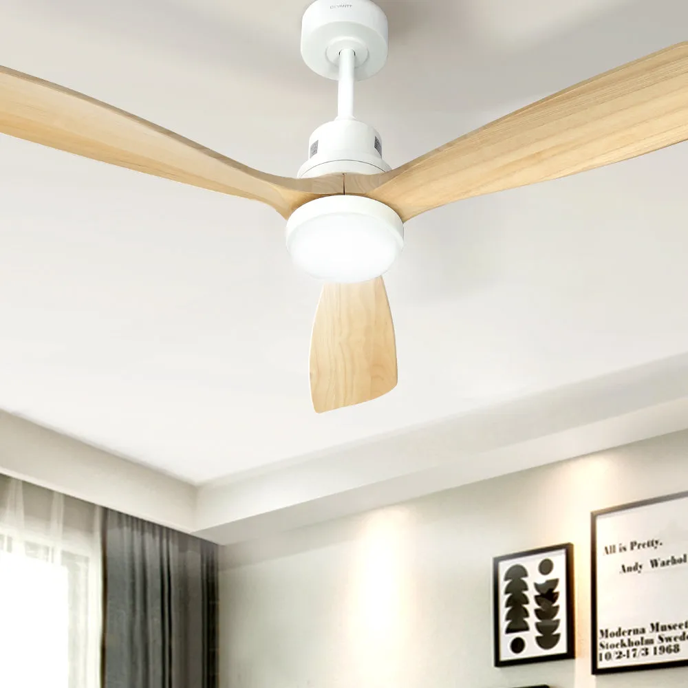 Quiet LED Ceiling Fan 3 Speeds 52" Remote AC Motor - Devanti