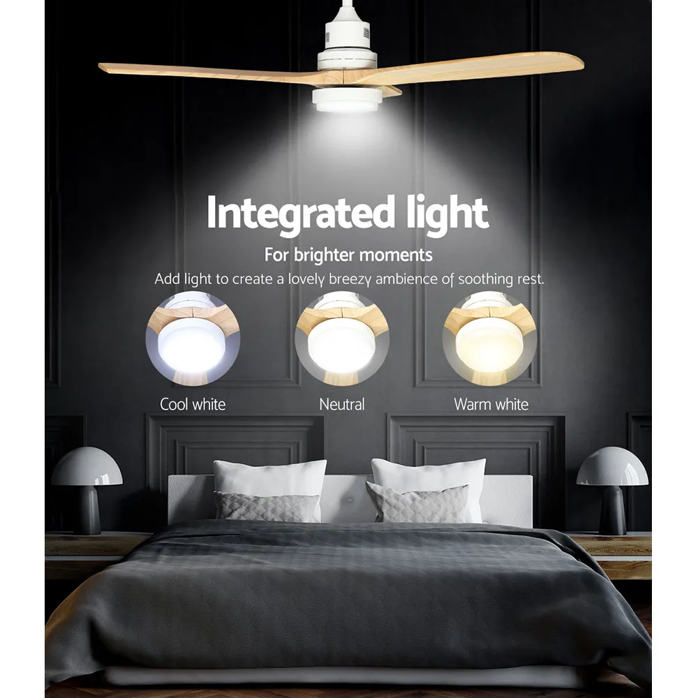 Quiet LED Ceiling Fan 3 Speeds 52" Remote AC Motor - Devanti