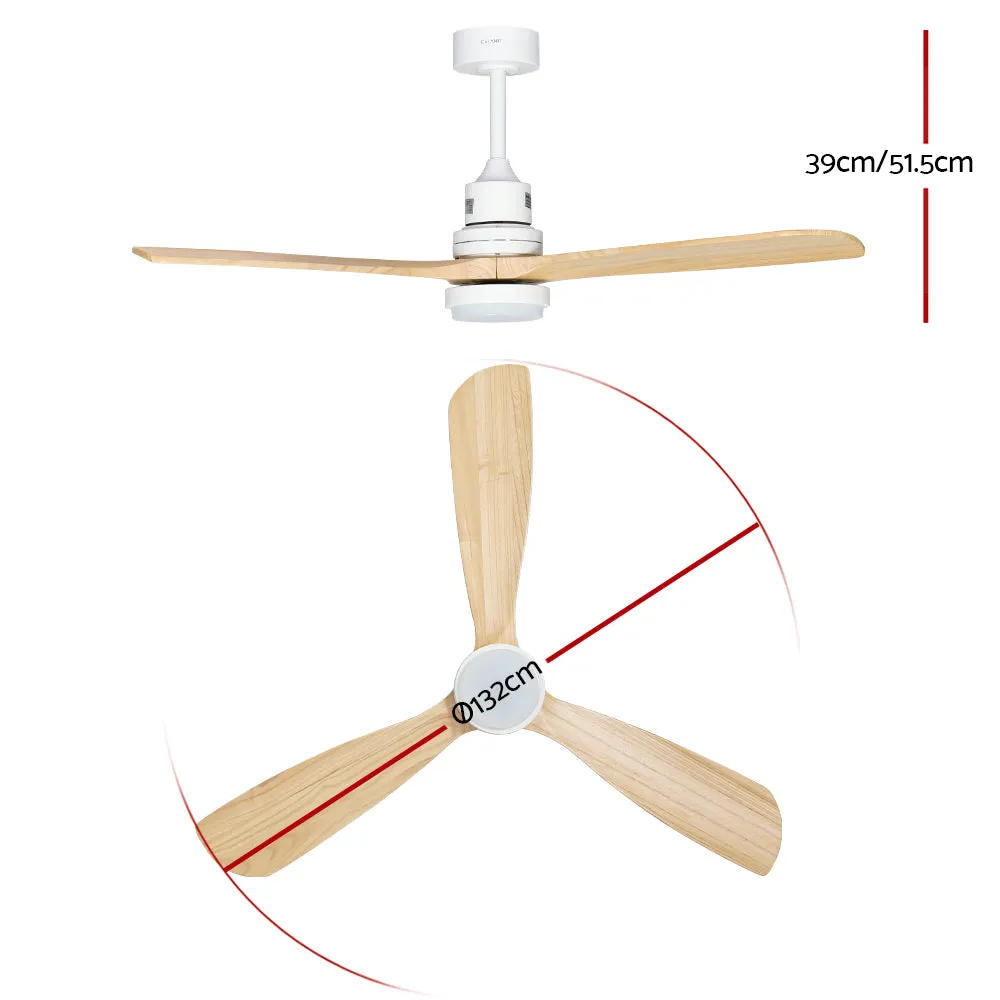 Quiet LED Ceiling Fan 3 Speeds 52" Remote AC Motor - Devanti