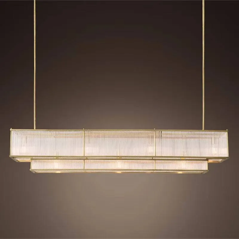 Retro American round linear chandelier