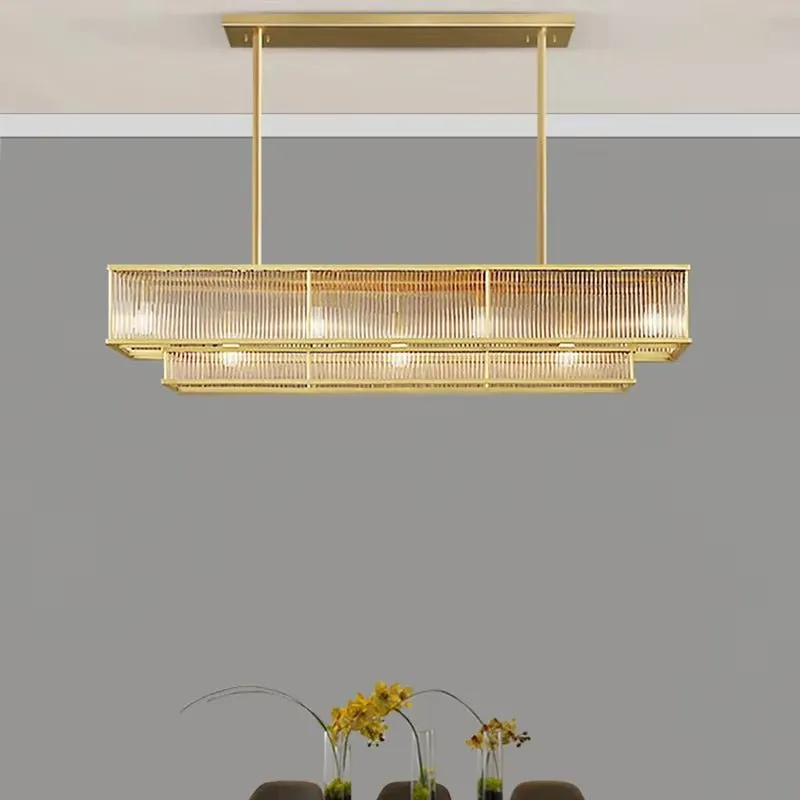 Retro American round linear chandelier