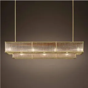 Retro American round linear chandelier