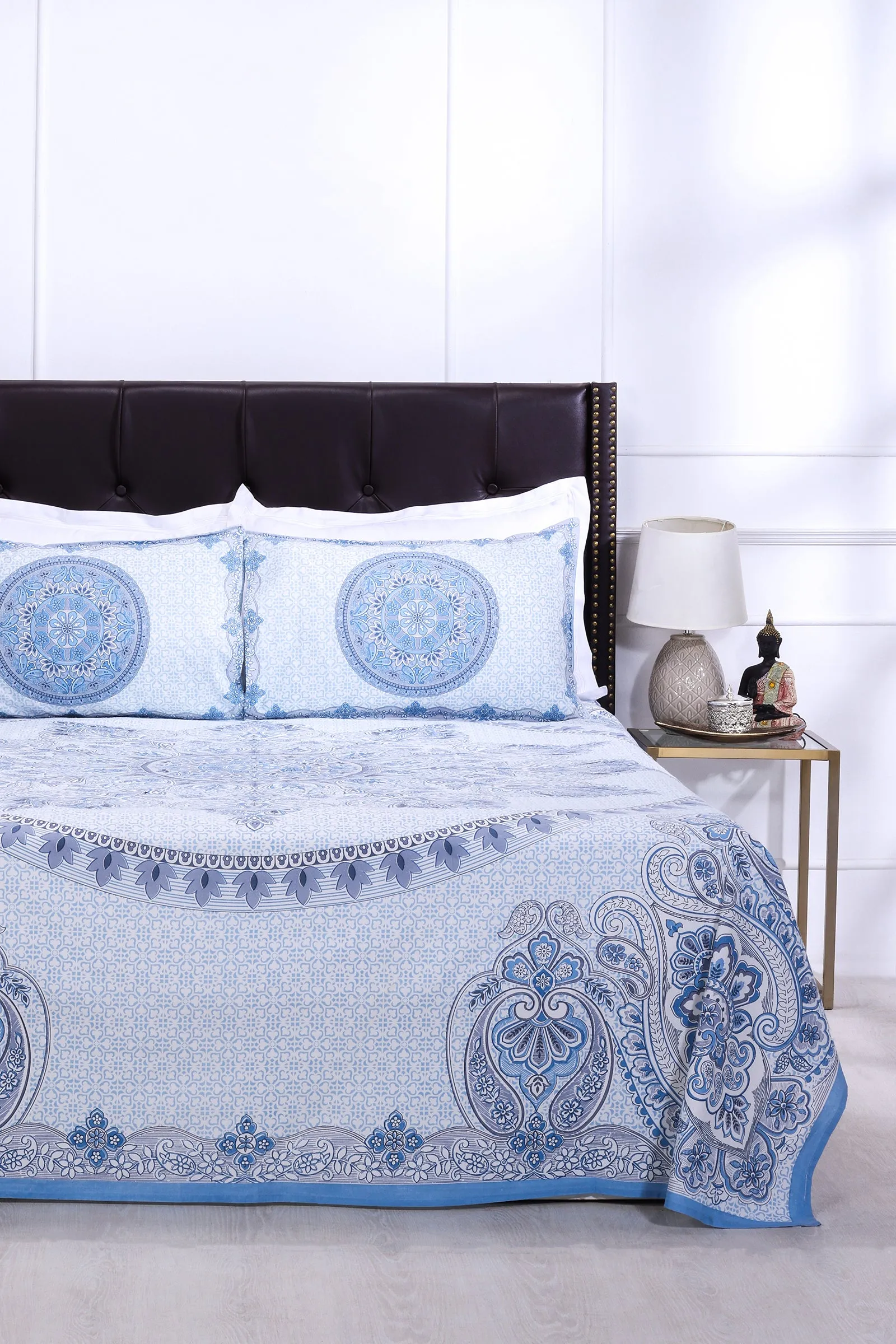 Royal Mandala Blue Cotton Bedsheet