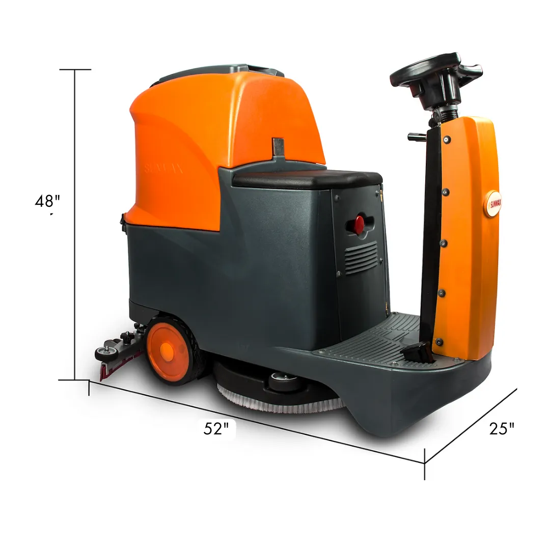 RT70 Ride-On Floor Scrubber, 48000 Sqft/H Efficiency, 18.5 Gal Tanks, 31-inch Squeegee Width