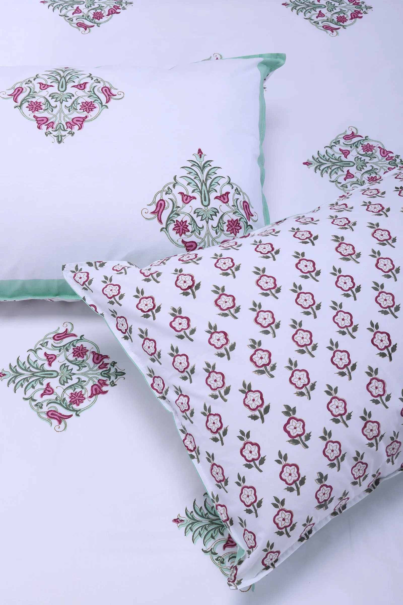 Sameera Flower Turquoise Cotton Besheet