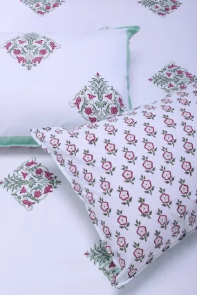 Sameera Flower Turquoise Cotton Besheet