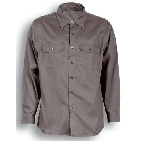 San Cotton Drill Long Sleeve Work Shirt