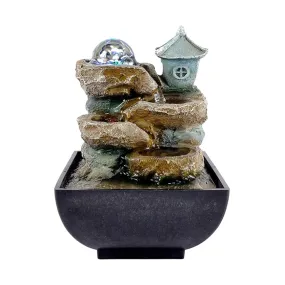 SAZ DEKOR Water Fountain with LED Lights Desktop Fountain Home Decor Ornament Style 3